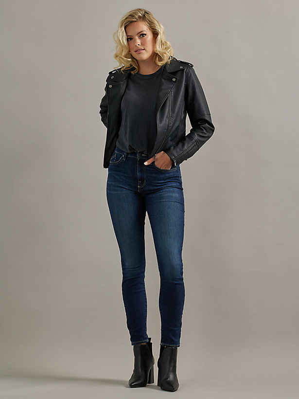 Women's Vegan Leather Jacket in Black