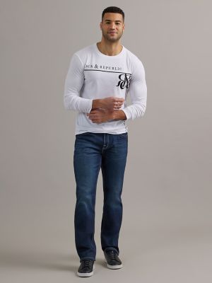 Men's Long Sleeve Monogram Logo Tee in White main view