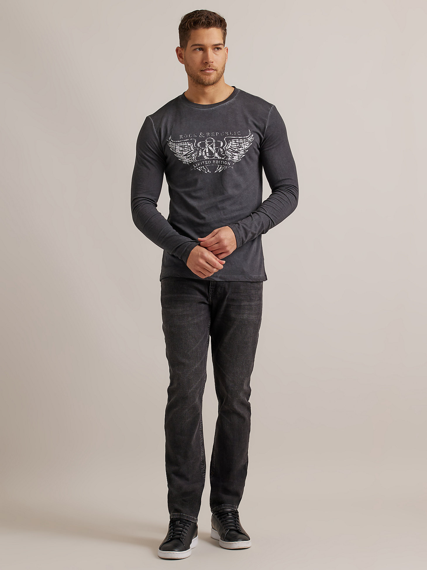 Men's Long Sleeve Limited Edition Tee in Vintage Black main view