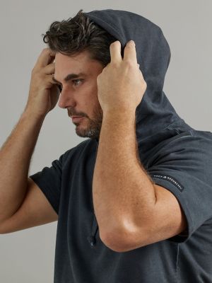 Men's Short Sleeve Hoodie in Black alternative view 2