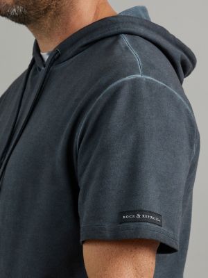 Men's Short Sleeve Hoodie in Black alternative view 3