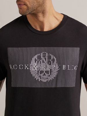 Men's Stripe Box Tee in Black alternative view 2