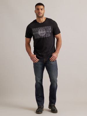 Men's Stripe Box Tee in Black