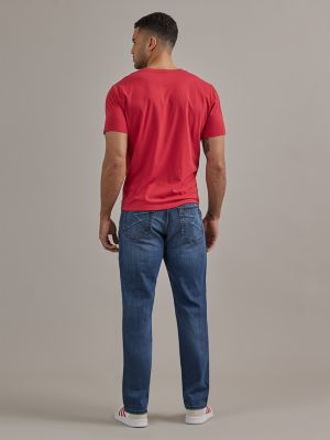 Men's Stripe Box Tee in Racing Red alternative view