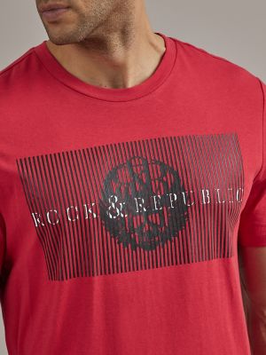 Men's Stripe Box Tee in Racing Red alternative view 2