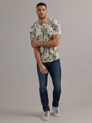 Men's Tie Dye Tee in Olive & Grey Tie Dye