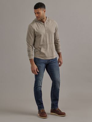 Men's Hooded Henley in Oatmeal