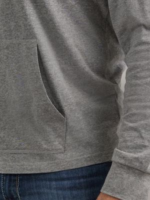 Men's Hooded Henley in Charcoal alternative view