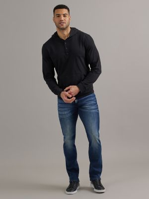 Hooded henley best sale