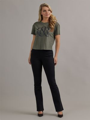 Women's Repeat Logo Boxy Tee in Olive main view