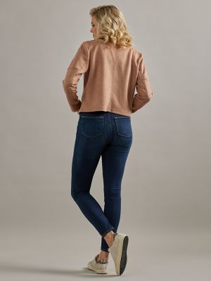 Women's Vegan Suede Jacket in Tan alternative view