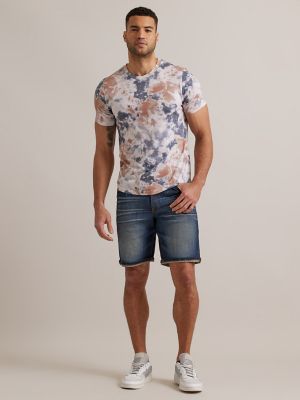 Men's Tie Dye Tee in Mustard & Navy Tie Dye