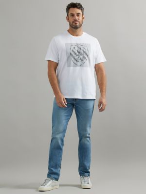 Men's Raised Shield Tee in White alternative view 3