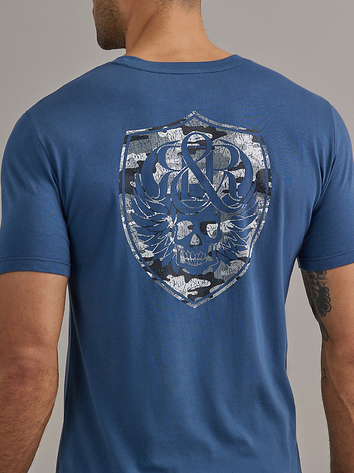 Short Sleeve Camo Shield Back Graphic Tee in Midnight alternative view 2