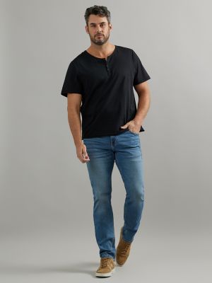 Men's Short Sleeve Henley in Black alternative view 3