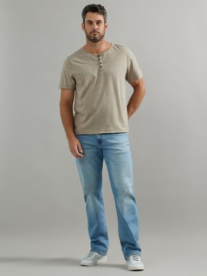 Men's Short Sleeve Henley in Oatmeal alternative view 3