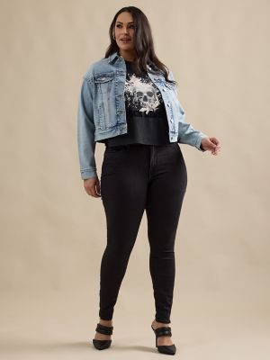 Women's Cropped Denim Jacket in Daydreaming alternative view 4