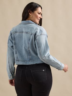 Women's Cropped Denim Jacket in Daydreaming alternative view 5