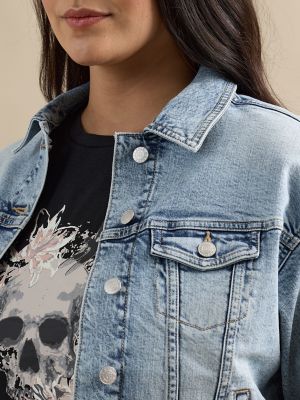 Women's Cropped Denim Jacket in Daydreaming alternative view 6