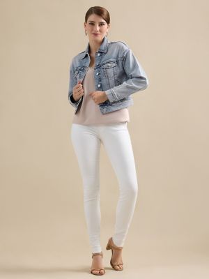 Women's Cropped Denim Jacket in Daydreaming main view
