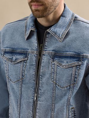 Men's Denim Zip Up Jacket in Acid Rock alternative view 2