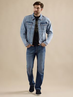 Button up with denim jacket hotsell