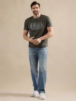 Men's Ombre Tri Skull Tee in Olive alternative view 2