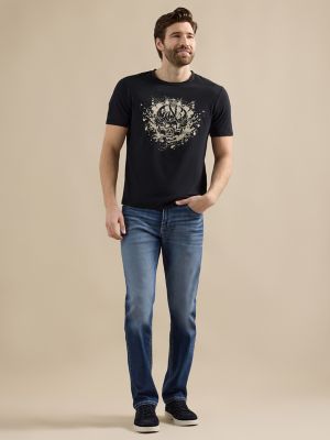 Men's Vintage Skull Tee in Black