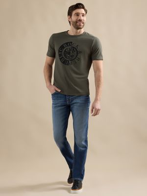 Men's Burr Logo Tee in Olive main view