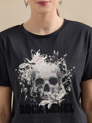 Women's Rock Rebel Boxy Tee in Black alternative view