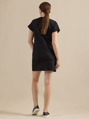 Women's T-shirt Dress in Black alternative view