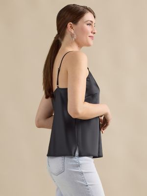 Women's Sateen Cami in Black alternative view 2
