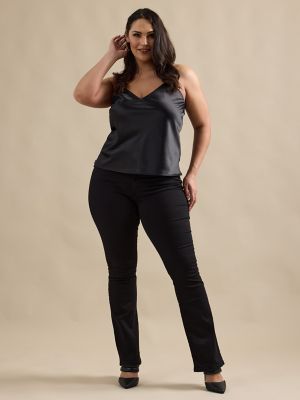 Women's Sateen Cami in Black alternative view 3