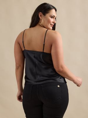 Women's Sateen Cami in Black alternative view 4