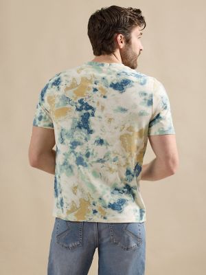 Men's Tie Dye Tee in Tan & Blue alternative view