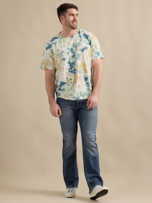 Men's Tie Dye Tee in Tan & Blue alternative view 2